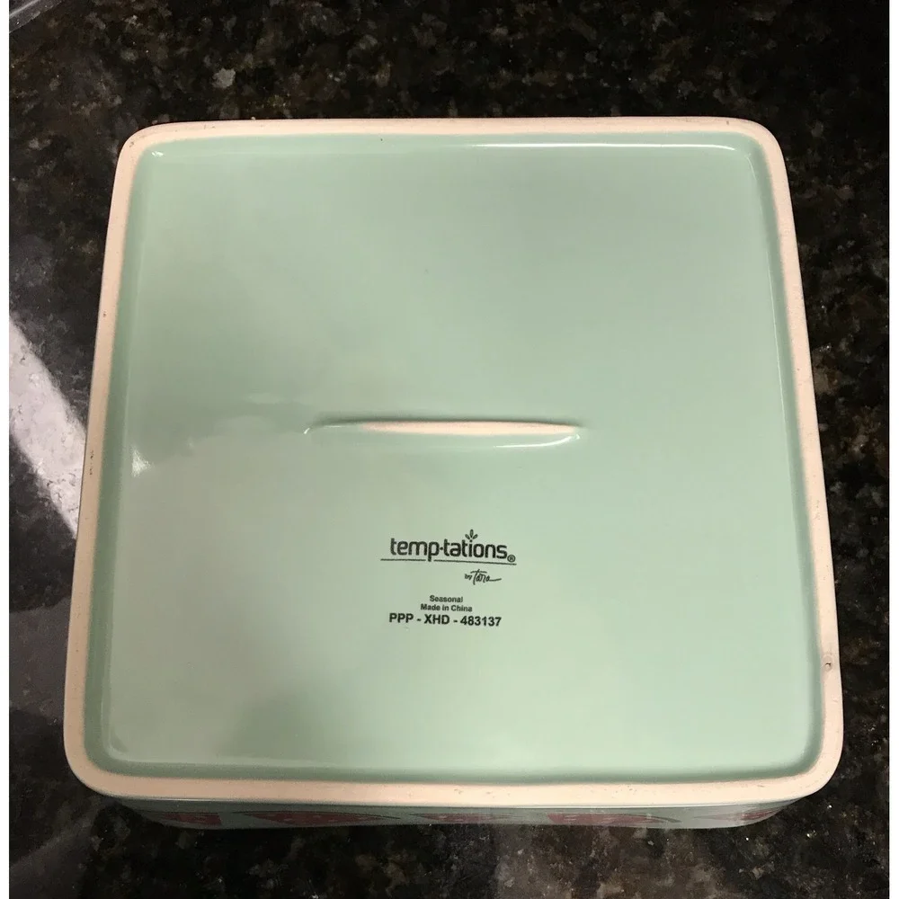Temptations by‎ Tara Watermelon Bakeware Summer Green Casserole Dish 7'
